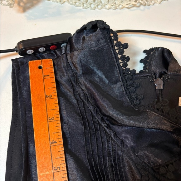 Anna Sui Navy Blue Polyester Lace Trim Dress 20th Anniversary Collection - Picture 11 of 12